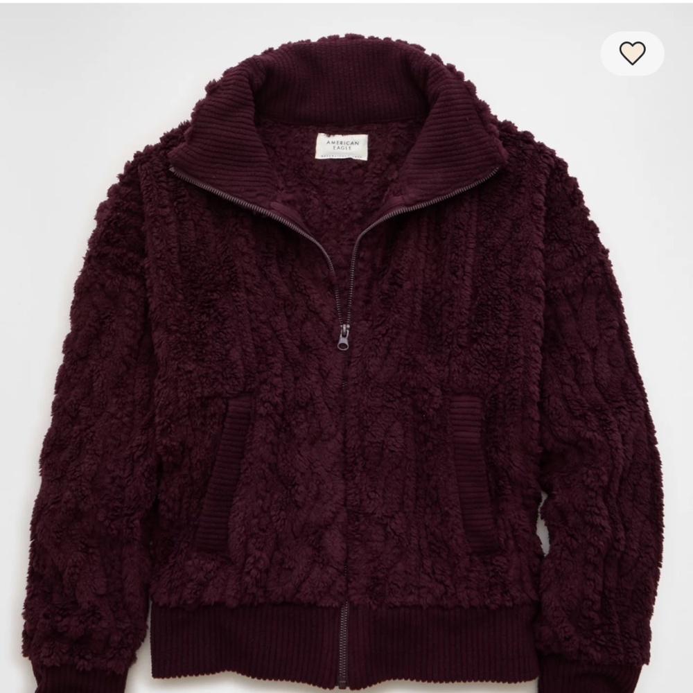 American Eagle AE Cable Sherpa Zip up sweatshirt Medium